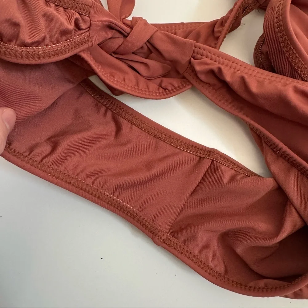 Pink Lily Terracotta Two Piece Bikini Size Large